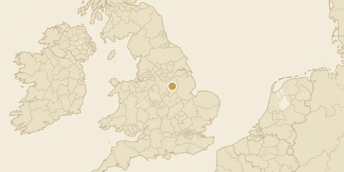 Map of Nottinghamshire, England