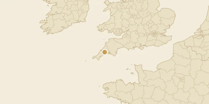 Map of Cornwall, UK