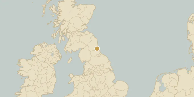 Map of Northeast England, United Kingdom