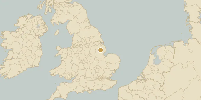 Map of Lincolnshire, England
