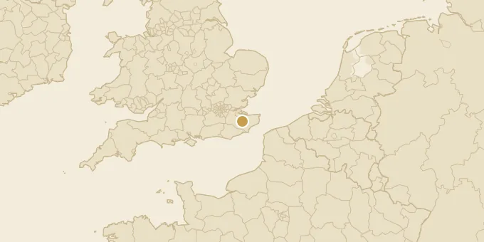 Map of Kent, England