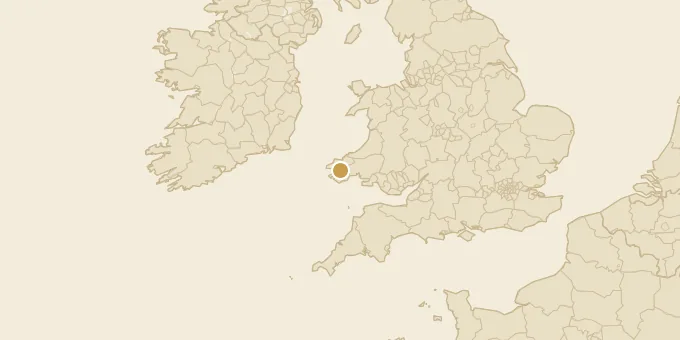 Map of Pembrokeshire, Wales