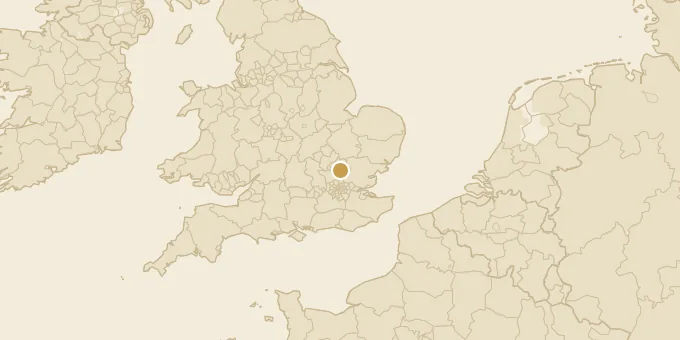 Map of Hertfordshire, England