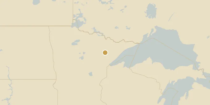 Map of Iron Range, Minnesota